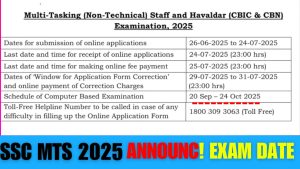 SSC MTS 2025 Exam Date Announced!