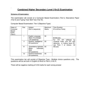 SSC Combined Higher Secondary Exam 2025 syllabus